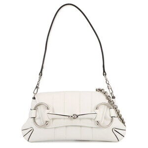 Gucci Horsebit Small Leather Handbag 764339 GUCCI 2-way White for Women